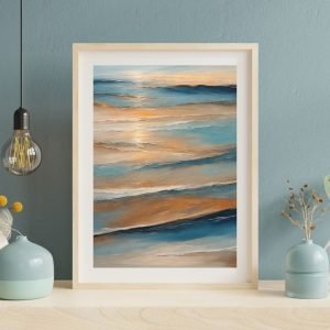 Abstract Ocean Painting Calm Waves