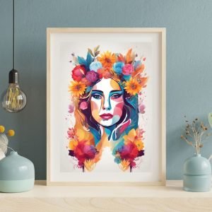 Abstract Woman Face With Flowers
