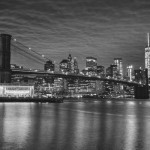 Brooklyn Bridge Black White Poster Canvas Print