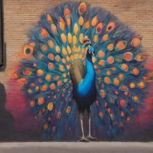 Colorful Peacock Graffiti