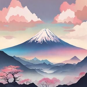 Japanese Fuji Mountain Landscape