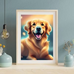 Whimsical Golden Retriever Face