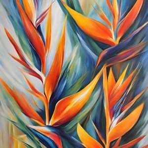 Abstract Bird of Paradise Painting