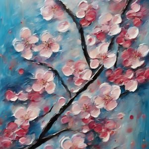 Abstract Cherry Blossom Painting