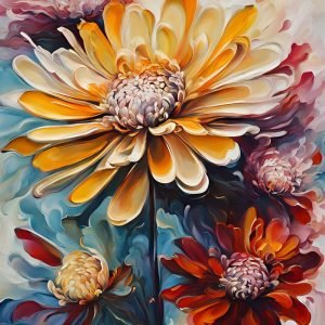 Abstract Colorful Chrysanthemums