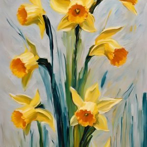 Abstract Daffodil Painting