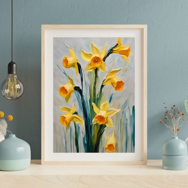 Abstract Daffodil Painting Wall Art