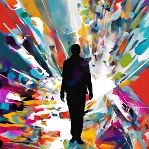 Abstract Dark Silhouette in Colors