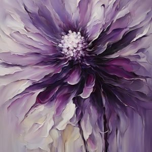 Abstract Purple Flower Painting
