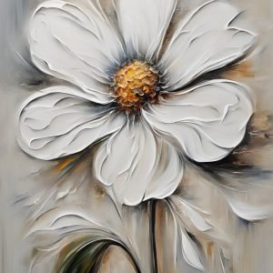 Abstract White Flower Painting