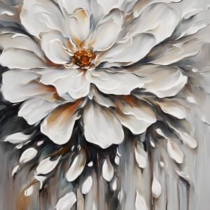 Abstract White Single Flower