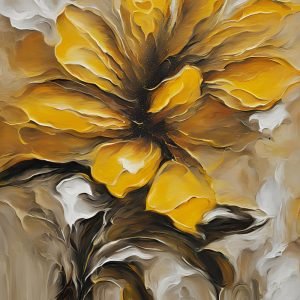Abstract Yellow Flower Painting