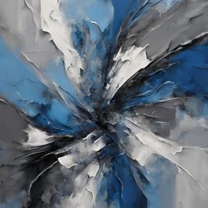 Blue Black and Grey Abstract Art