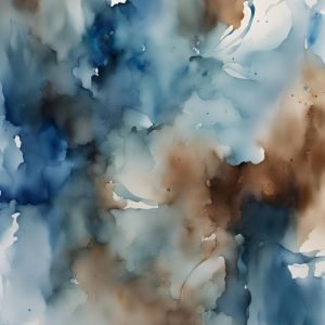 Blue and Brown Abstract Watercolor