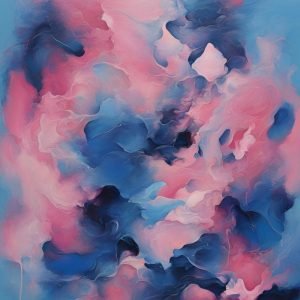 Blue and Pink Abstract Painting