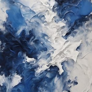 Blue and White Abstract Painting