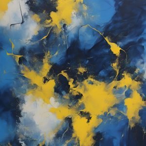 Blue and Yellow Abstract Painting