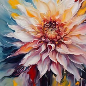 Blush Dahlia Abstract Painting