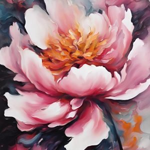 Blush Peony Abstract Painting