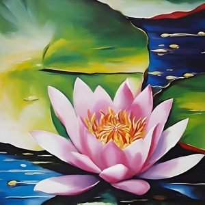 Blush Water Lily Abstract Paintings