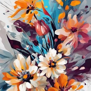 Bouquet of Flowers Colorful Abstract