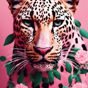 Brown Pink Leopard Art Print