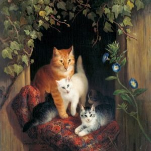 Cat with Kittens Henriette Ronner