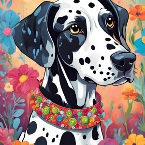 Colorful Dalmatian Painting Artwork
