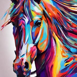 Colorful Horse Head Digital Design