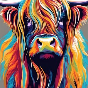 Colorful Long Haired Shaggy Cow