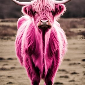 Cute Pink Highland Cow