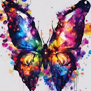 Digital Butterfly Blue Pink