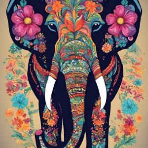 Elephant Colorful Floral Mandala