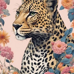 Floral Colorful Leopard Painting