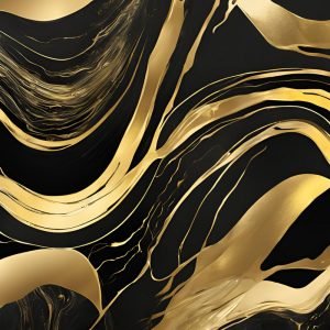 Gold and Black Abstract Painting