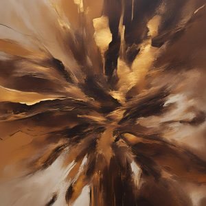 Gold and Brown Abstract Art