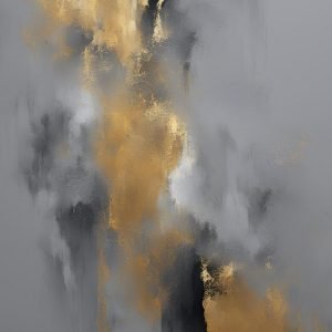 Gray and Gold Abstract Wall Art
