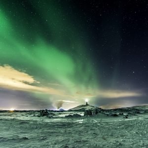 Green Aurora Northern Lights Poster Canvas Wall Art Print