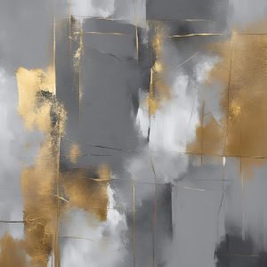 Grey and Gold Abstract Painting