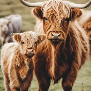 Highland Cow and Calf