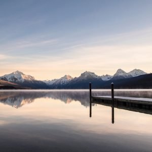 Lake McDonald and Snowy Mountains