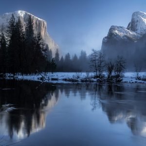 Lake And Mountains in Yosemite Valley