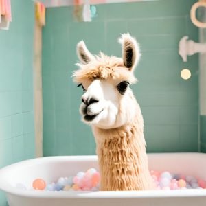 Llama in Bathtub Picture