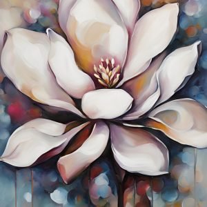 Magnolia Flower Abstract Painting