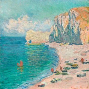 Monet étretat the beach and the falaise d amont