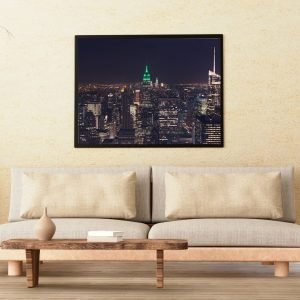 Night Aerial View New York Canvas