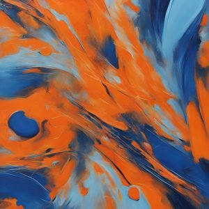 Orange and Blue Abstract Painting