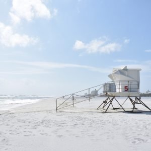 Pensacola Beach And Lifeguard Tower