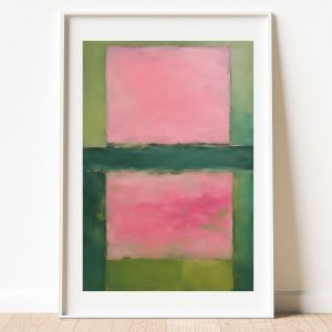 Pink And Green Abstract Wall Art Print