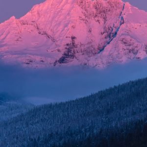 Pink Sunset on Gunsight Mountain